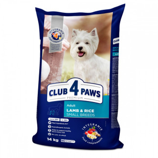 Club 4 paws (Клуб 4 лапи) PREMIUM корм для собак дрібних порід з ягням і рисом 900г - Інтернет-магазин спільних покупок ToGether
