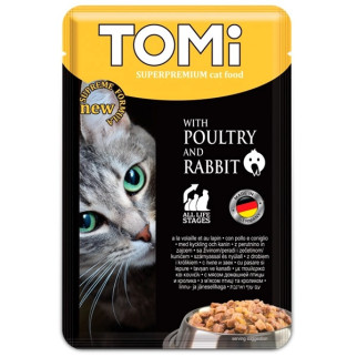 TOMi Superpremium Poultry Rabbit птах кролик вологий корм для котів, консерви 100г - Інтернет-магазин спільних покупок ToGether