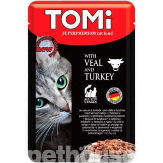 TOMi Superpremium Veal Turkey телятина індичка, Вологий корм для котів, консерви 100г - Інтернет-магазин спільних покупок ToGether