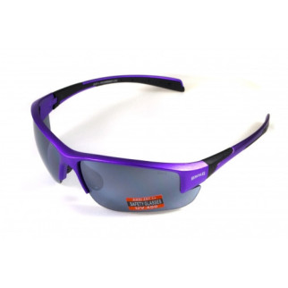 Окуляри захисні Global Vision Hercules-7 Purple (silver mirror) дзеркальні чорні у фіолетовій оправі - Інтернет-магазин спільних покупок ToGether