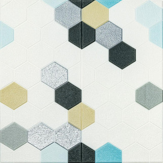 Панель стінова 3D 700х700х4мм мозаїка сіро-блакитна (D) SW-00002014 - Інтернет-магазин спільних покупок ToGether