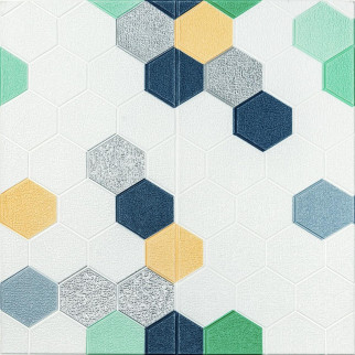 Панель стінова 3D 700х770х4мм мозаїка синьо-жовта (D) SW-00002016 - Інтернет-магазин спільних покупок ToGether