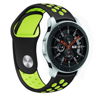 Ремінець BeWatch sport-style для Samsung Galaxy Watch 46 мм Чорно-Салатовий (1020116) - Інтернет-магазин спільних покупок ToGether