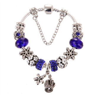 Жіночий браслет Jewel Antique Silver Plated Snow Blue Сріблястий (AJ_brJJi1) - Інтернет-магазин спільних покупок ToGether