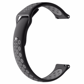 Ремінець BeWatch для Samsung Galaxy Watch 3 45 mm силіконовий 22мм перфорований Чорно-сірий (1020114) - Інтернет-магазин спільних покупок ToGether