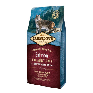 Сухий корм Carnilove Cat Sensitive & Long Hair для котів з чутливим травленням, лосось, 6 кг - Інтернет-магазин спільних покупок ToGether