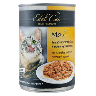 Вологий корм Edel Cat для котів, з куркою та качкою, 400 г - Інтернет-магазин спільних покупок ToGether