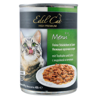 Вологий корм Edel Cat для котів, з індичкою та печінкою, 400 г - Інтернет-магазин спільних покупок ToGether