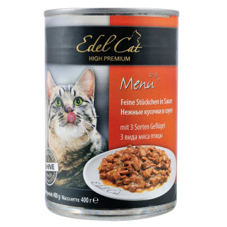 Вологий корм Edel Cat для котів, три види птиці, 400 г - Інтернет-магазин спільних покупок ToGether