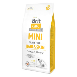 Сухий корм Brit Care GF Mini Hair & Skin для собак мініатюрних порід, для шкіри та шерсті, з лососем та оселедцем, 7 кг - Інтернет-магазин спільних покупок ToGether