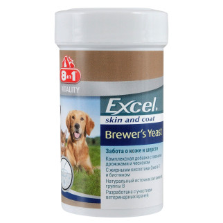 Вітаміни 8in1 Excel «Brewers Yeast» для собак та котів, пивні дріжджі з часником, 140 шт (для шкіри та шерсті) - Інтернет-магазин спільних покупок ToGether