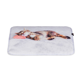 Лежак Trixie Nani для котів, плюшевий, з кішкою, 40х30 см (сірий) - Інтернет-магазин спільних покупок ToGether