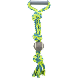 Іграшка Trixie Канат плетений з ручкою та м'ячем для собак, 50 см, d:6 см - Інтернет-магазин спільних покупок ToGether