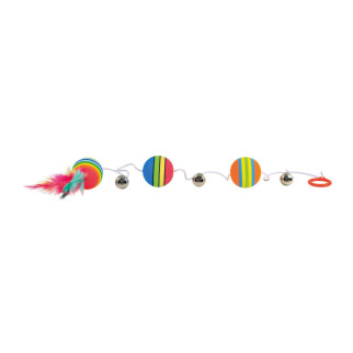 Іграшка Trixie М'ячики райдужні на гумці для котів, 80 см. d:3,5 см (спінена гума) - Інтернет-магазин спільних покупок ToGether