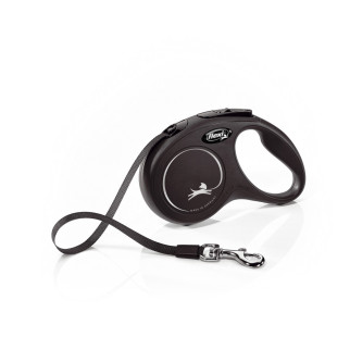 Повідець-рулетка Flexi New Classic для собак, зі стрічкою, розмір S 5 м / 15 кг (чорна) - Інтернет-магазин спільних покупок ToGether