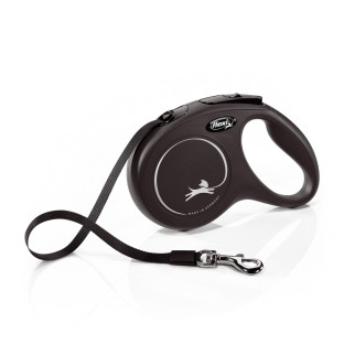 Повідець-рулетка Flexi New Classic для собак, зі стрічкою, розмір M 5 м / 25 кг (чорна) - Інтернет-магазин спільних покупок ToGether