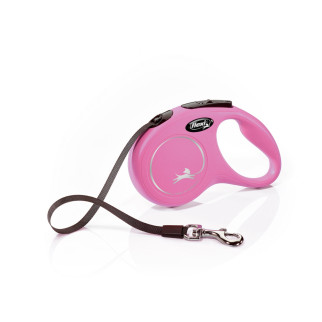 Повідець-рулетка Flexi New Classic для собак, зі стрічкою, розмір S 5 м / 15 кг (рожева) - Інтернет-магазин спільних покупок ToGether