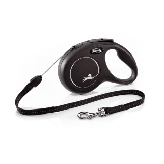 Повідець-рулетка Flexi New Classic для собак, з тросом, розмір S 8 м / 12 кг (чорна) - Інтернет-магазин спільних покупок ToGether