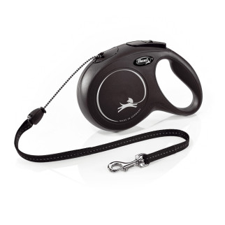 Повідець-рулетка Flexi New Classic для собак, з тросом, розмір M 8 м / 20 кг (чорна) - Інтернет-магазин спільних покупок ToGether