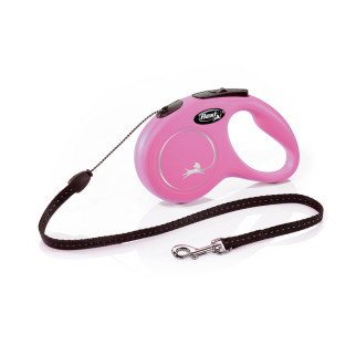 Повідець-рулетка Flexi New Classic для собак, з тросом, розмір S 5 м / 12 кг (рожева) - Інтернет-магазин спільних покупок ToGether