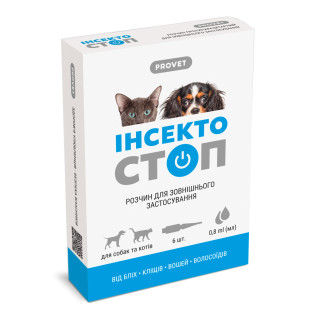 Краплі на холку ProVET «Інсектостоп» для котів та собак від 4 до 10 кг, 1 піпетка (від зовнішніх паразитів) - Інтернет-магазин спільних покупок ToGether