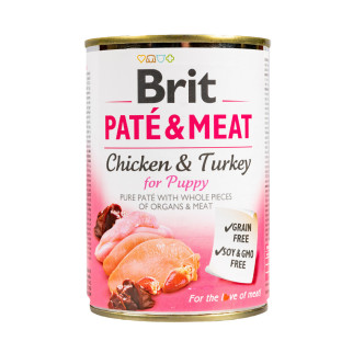 Вологий корм Brit Care Pate & Meat для цуценят, з куркою та індичкою, 400 г - Інтернет-магазин спільних покупок ToGether