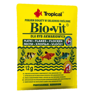 Сухий корм Tropical Bio-Vit для травоїдних акваріумних риб, 12 г (пластівці) - Інтернет-магазин спільних покупок ToGether