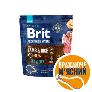 Сухий корм Brit Premium Dog Sensitive Lamb для собак з чутливим травленням, з ягням, 1 кг - Інтернет-магазин спільних покупок ToGether