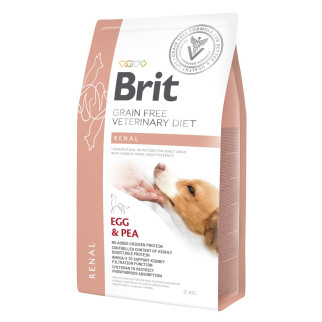 Сухий корм Brit GF VetDiet Dog Renal для собак, при нирковій недостатності, з яйцем, горохом та гречкою, 2 кг - Інтернет-магазин спільних покупок ToGether