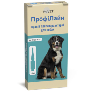 Краплі на холку ProVET «Профілайн» для собак 20-40 кг, 4 піпетки (інсектоакарицид) - Інтернет-магазин спільних покупок ToGether