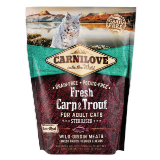 Сухий корм Carnilove Fresh Carp & Trout для стерилізованих котів, риба, 400 г - Інтернет-магазин спільних покупок ToGether