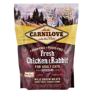 Сухий корм Carnilove Fresh Chicken & Rabbit для дорослих котів, курка та кролик, 400 г - Інтернет-магазин спільних покупок ToGether