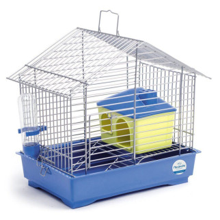 Клітка Природа «Джунгарик» для джунгарських хом’яків і мишей, з будиночком, 30x20x24 см (хром/блакитна) - Інтернет-магазин спільних покупок ToGether