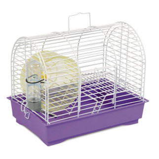 Клітка Природа «Фаворит» для джунгарських хом’яків і мишей, з колесом 30x20x24 см (біла/фіолетова) - Інтернет-магазин спільних покупок ToGether