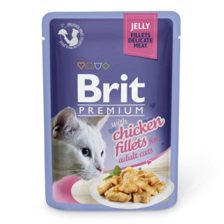 Вологий корм Brit Premium Cat Pouch для котів, філе курки в желе, 85 г - Інтернет-магазин спільних покупок ToGether
