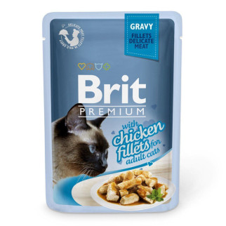 Вологий корм Brit Premium Cat Pouch для котів, філе курки в соусі, 85 г - Інтернет-магазин спільних покупок ToGether
