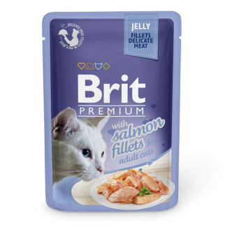 Вологий корм Brit Premium Cat Pouch для котів, філе лосося в желе, 85 г - Інтернет-магазин спільних покупок ToGether