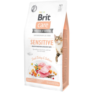 Сухий корм Brit Care Cat GF Sensitive HDigestion & Delicate Taste для котів з чутливим травленням, індичка та лосось, 7 кг - Інтернет-магазин спільних покупок ToGether