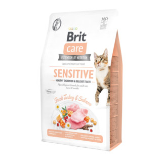Сухий корм Brit Care Cat GF Sensitive HDigestion & Delicate Taste для котів з чутливим травленням, індичка та лосось, 2 кг - Інтернет-магазин спільних покупок ToGether