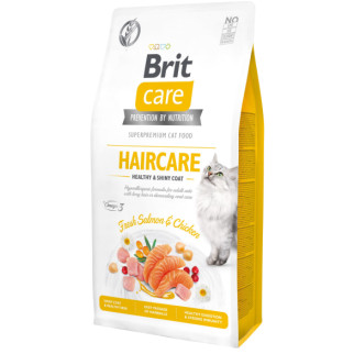 Сухий корм Brit Care Cat GF Haircare Healthy & Shiny Coat для котів, догляд за шкірою і шерстю, лосось та курка, 7 кг - Інтернет-магазин спільних покупок ToGether