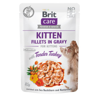 Вологий корм Brit Care Cat Pouch для кошенят, філе в соусі, ніжна індичка, 85 г - Інтернет-магазин спільних покупок ToGether