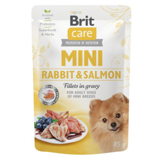 Вологий корм Brit Care Mini для собак, з філе кролика та лосося в соусі, 85 г - Інтернет-магазин спільних покупок ToGether