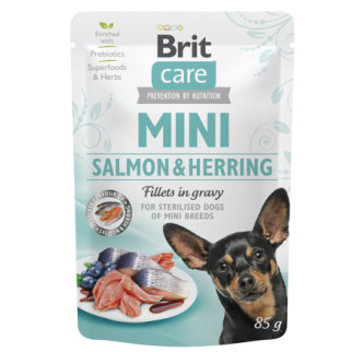 Вологий корм Brit Care Mini для собак, з філе лосося та оселедця в соусі, 85 г - Інтернет-магазин спільних покупок ToGether