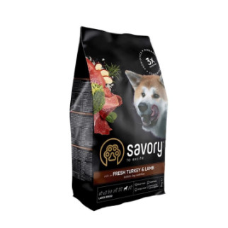 Сухий корм Savory Large для собак великих порід, зі свіжим ягням та індичкою, 3 кг - Інтернет-магазин спільних покупок ToGether