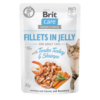 Вологий корм Brit Care Cat Pouch для котів, в желе, ніжна індички з креветками, 85 г - Інтернет-магазин спільних покупок ToGether