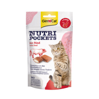 Вітамінні ласощі GimCat Nutri Pockets для котів, яловичина, 60 г - Інтернет-магазин спільних покупок ToGether