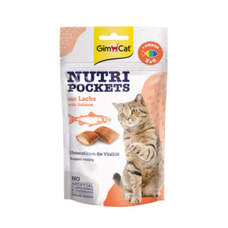Вітамінні ласощі GimCat Nutri Pockets для котів, лосось, 60 г - Інтернет-магазин спільних покупок ToGether