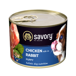Вологий корм Savory для цуценят усіх порід, з кроликом і куркою, 200 г - Інтернет-магазин спільних покупок ToGether