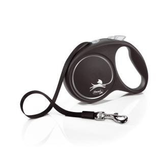 Рулетка Flexi Black Design для собак, стрічка, розмір L, 5 м (чорна) - Інтернет-магазин спільних покупок ToGether