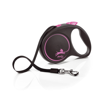Рулетка Flexi Black Design для собак, стрічка, розмір L, 5 м (рожева) - Інтернет-магазин спільних покупок ToGether